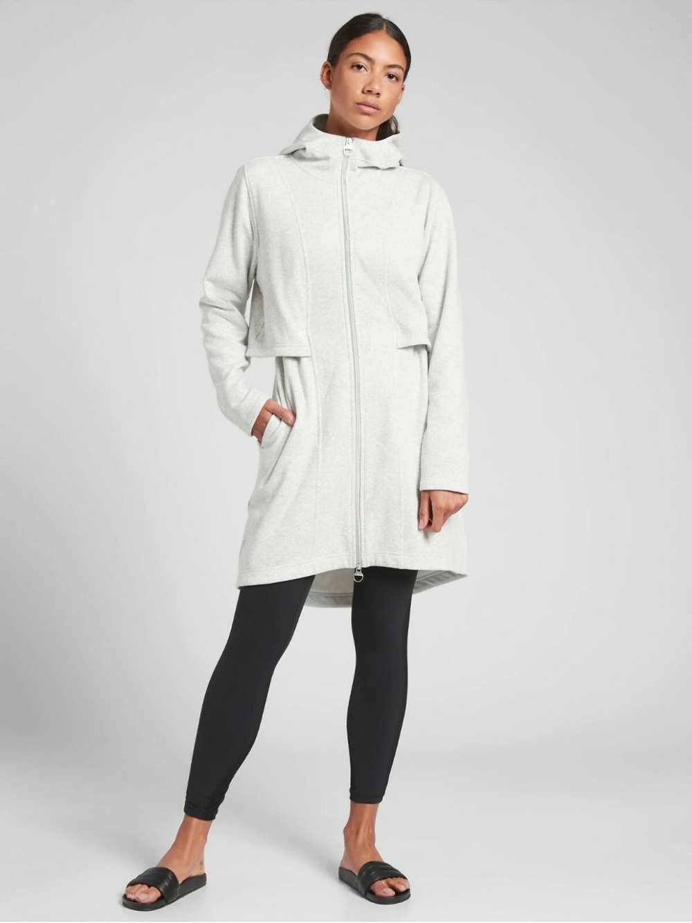Athleta Cozy Karma Jacket, Light Grey Heather #631309 00402
